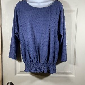 W5 Anthropologie Navy Textured Blouse‎